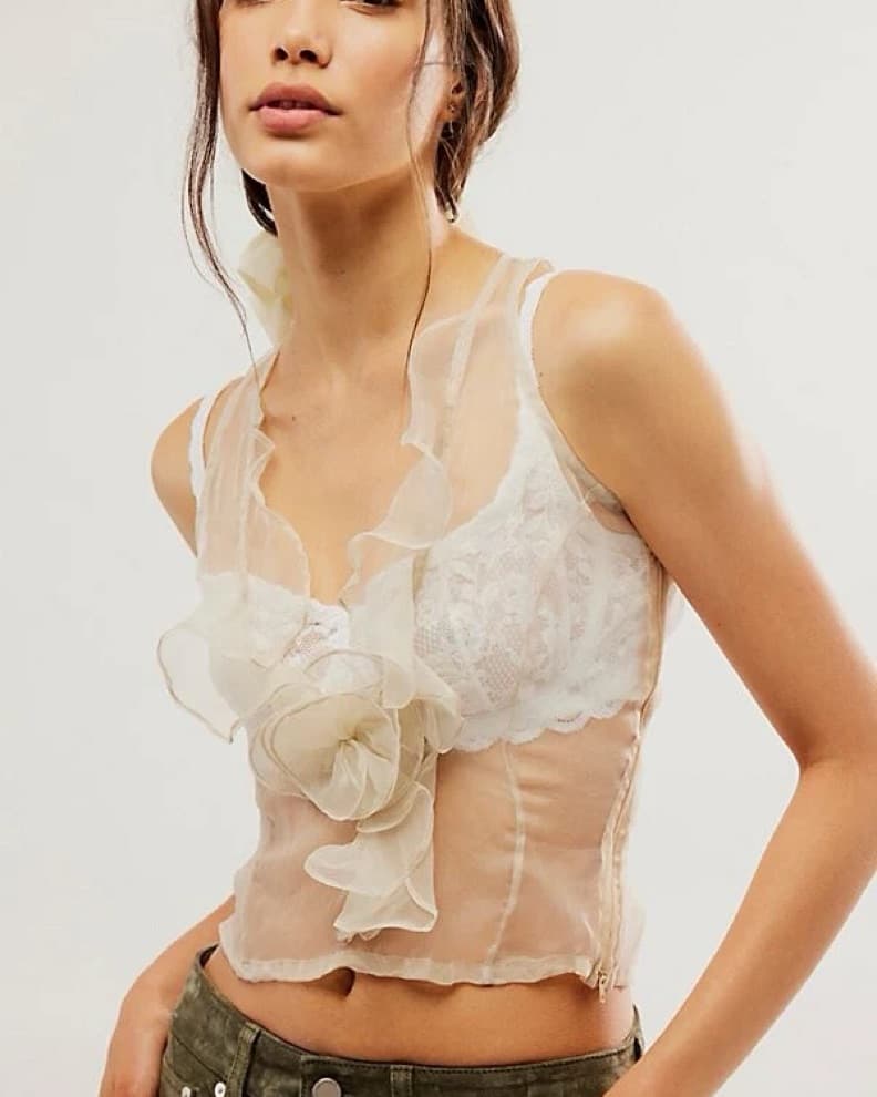 Romantic Organza Blouse - Image 1