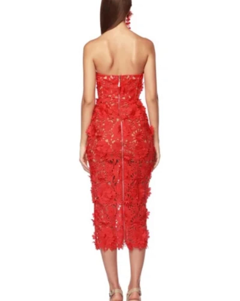 Bronx and Banco Jasmine Red Midi Dress - Image 2