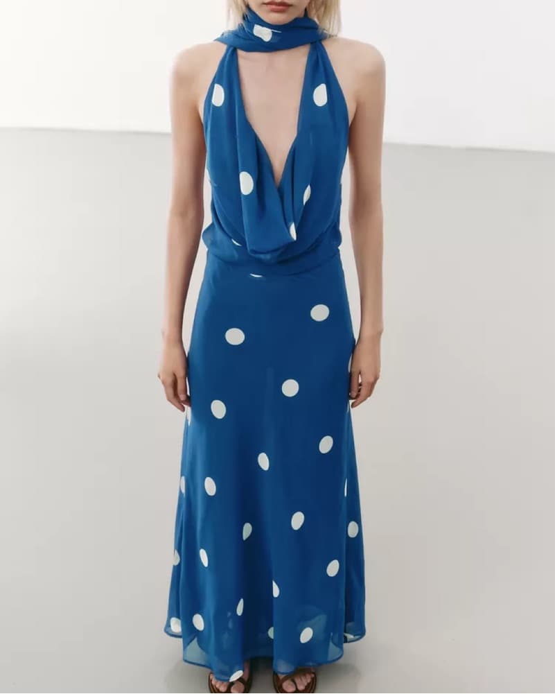 Polka Dot Midi Dress - Image 3