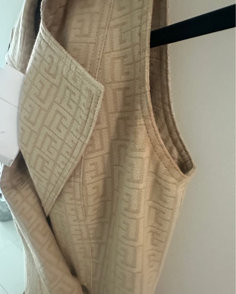 Beige Balmain Textured Dress - Image 5