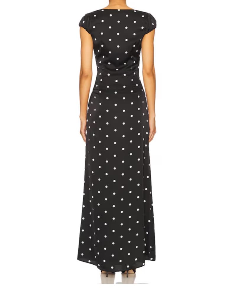 Dorothy Maxi Dress in Black & White Dot - Image 3