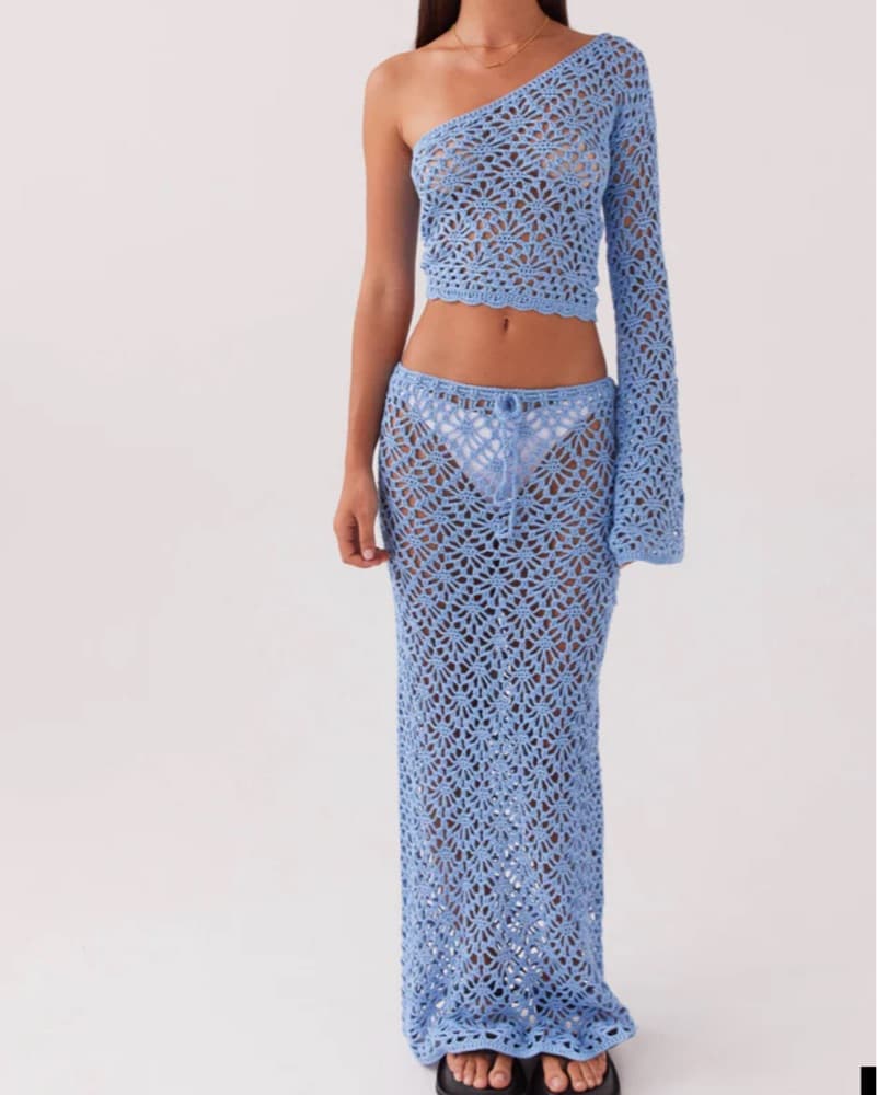 Crochet Maxi Coverup Set - Image 2