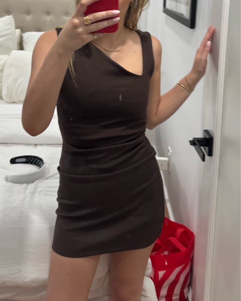 Zara Brown Mini Dress - Image 2