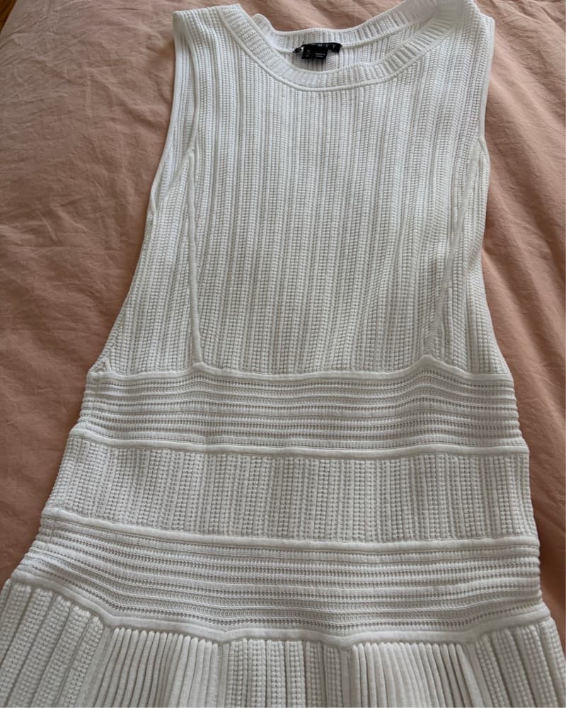 Theory Elegant Pleated White Midi Dress - Image 5