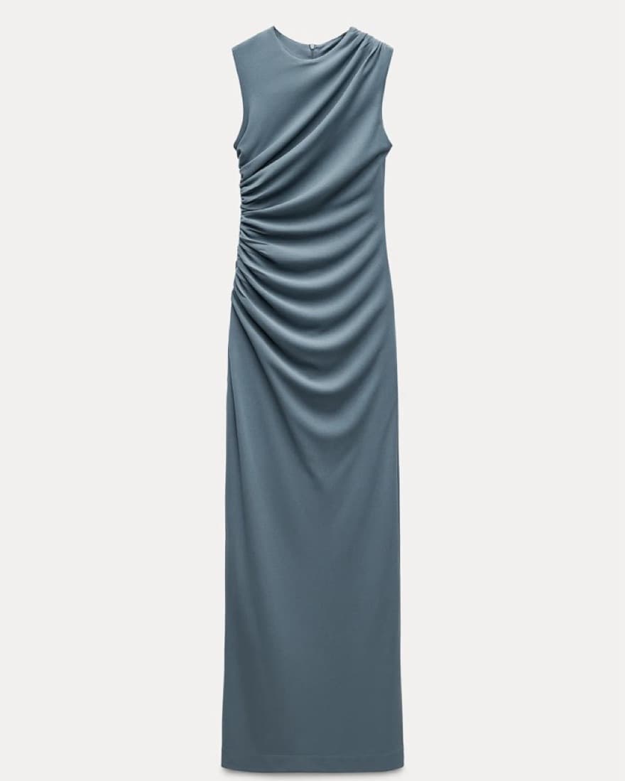 Light Blue Formal Midi Dress - Image 1