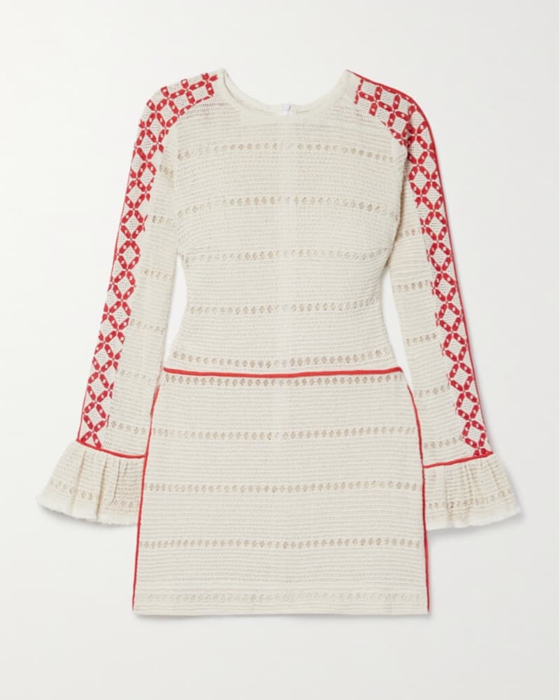 Elegant Embroidered Crochet Dress - Image 3