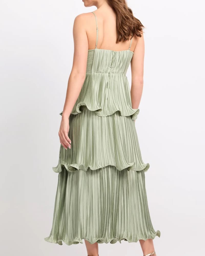 Elegant Pleated Midi Dress - Image 3