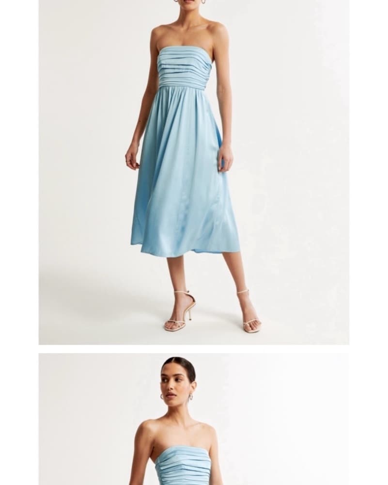 Abercrombie Blue Silk Midi Dress - Image 3