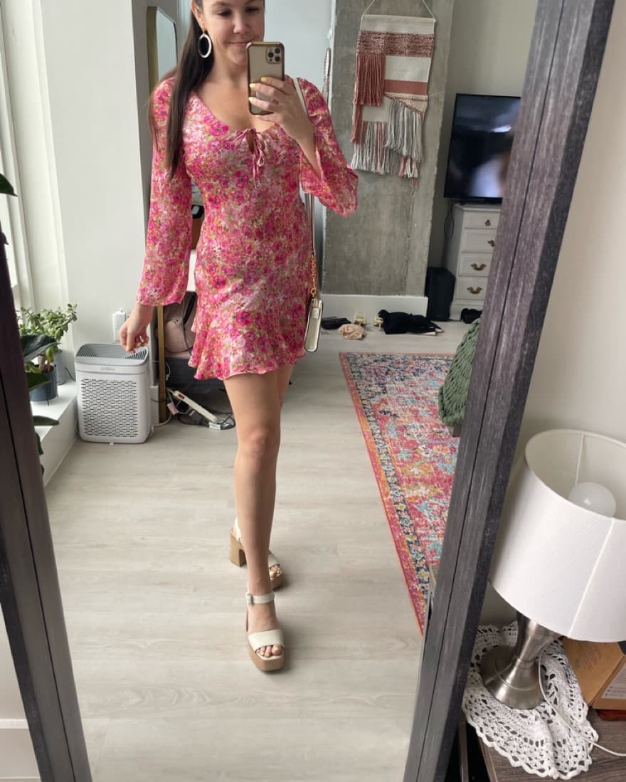 Zara Floral Print Mini Dress  - Image 3