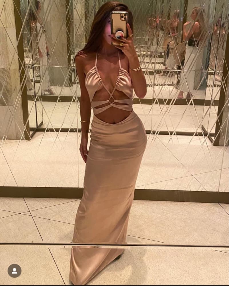 Michael Costello Satin Maxi Dress - Image 2