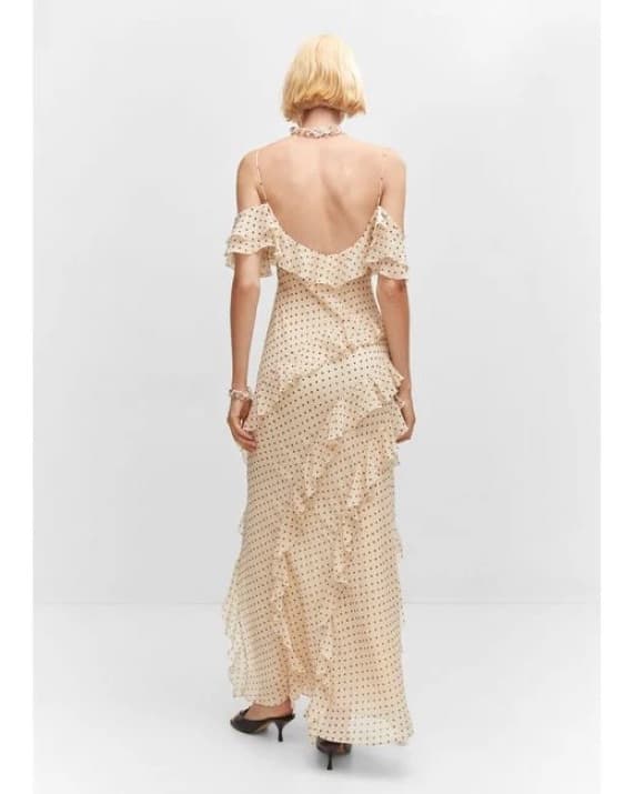 Mango Polka-dot Ruffled Midi Maxi Dress - Image 4