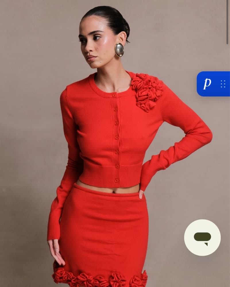 Knit Cardigan With Flowers - Image 5