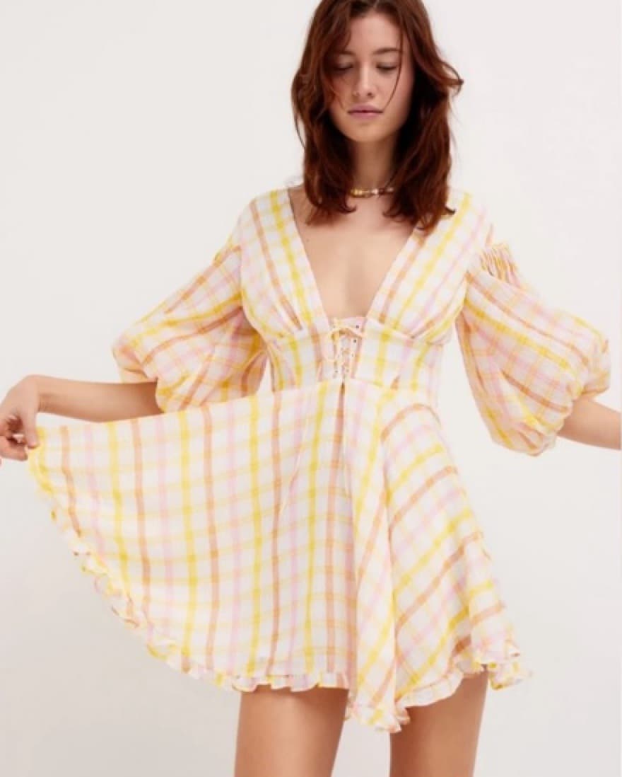 For Love & Lemons Rue Puff Sleeve Dress - Image 1