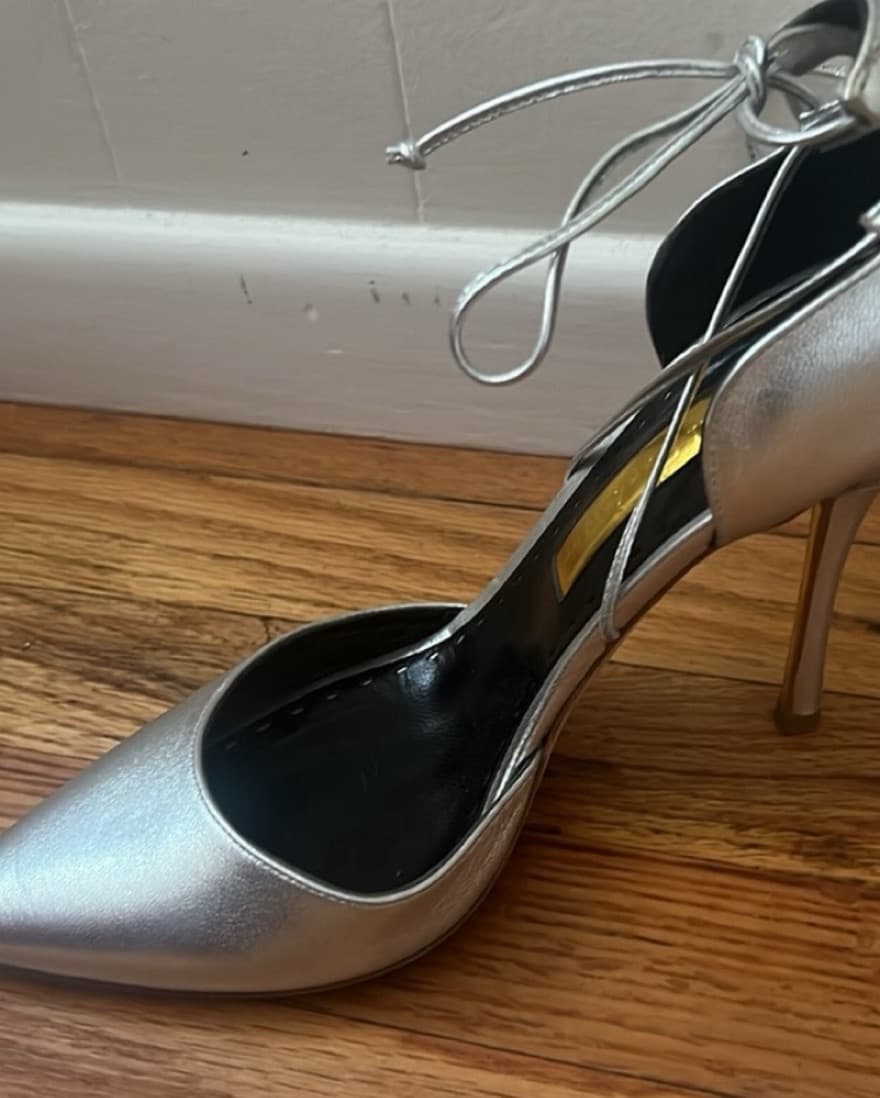Rupert Sanderson Silver Pointed Toe Lace - Image 4