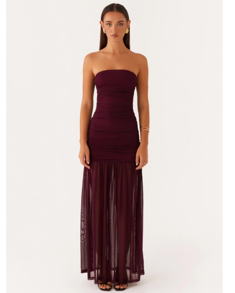 Sheer Bottom Drop Waist Maxi Dress - Image 2