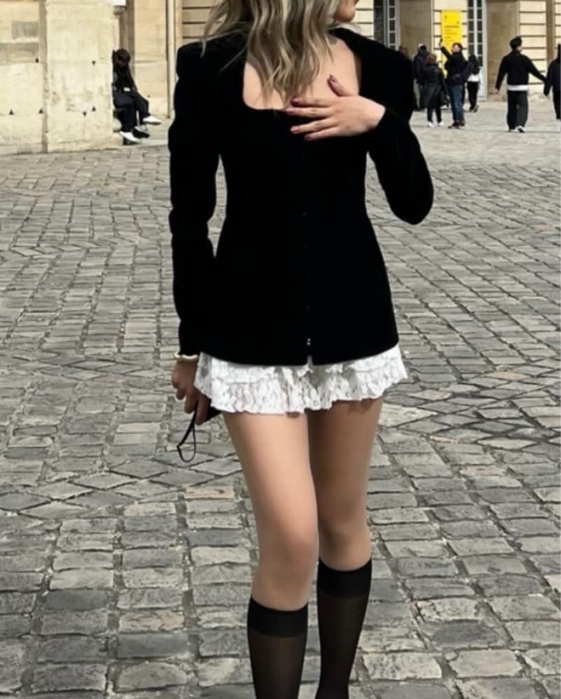 Nodress Black Velvet Baroque Blazer - Image 5