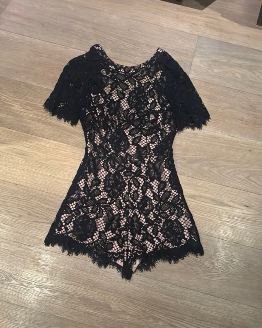 Alexis Lace Black Romper - Image 2