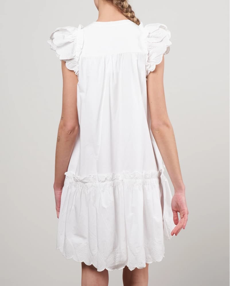 SEA heart quilt petal sleeve mini dress - Image 5