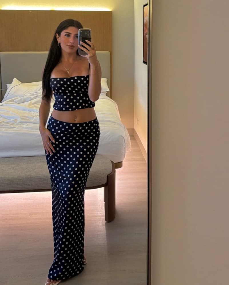 Navy Polka Dot Maxi Set - Revolve  - Image 2