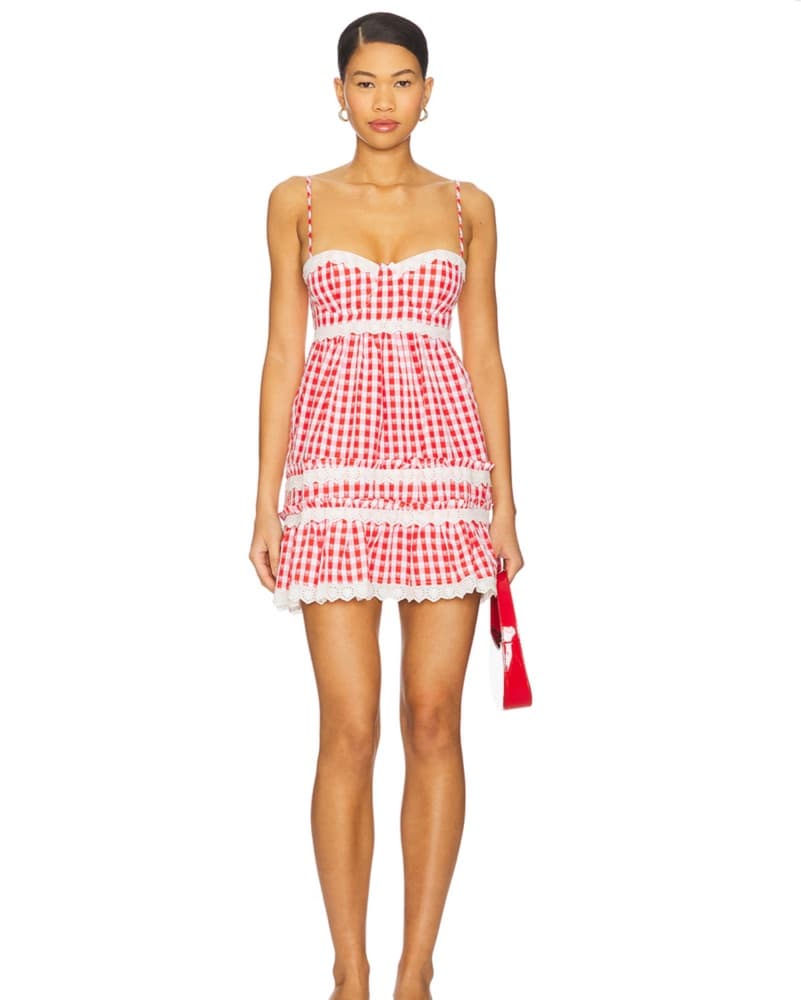 Majorelle Red Gingham Sundress - Image 2
