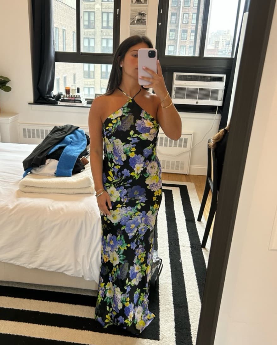 Floral Bloom Halter Maxi Dress - Image 3
