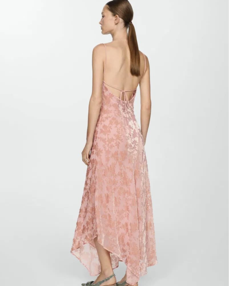 Mango Pink Floral Applique Dress - Image 2