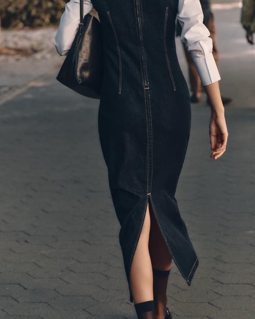 Denim Midi Dress - Image 5
