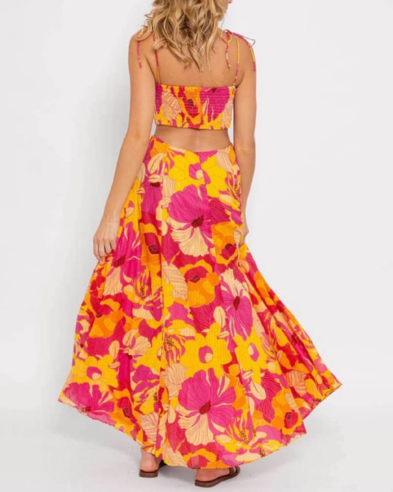 Floral open back dress - Image 2