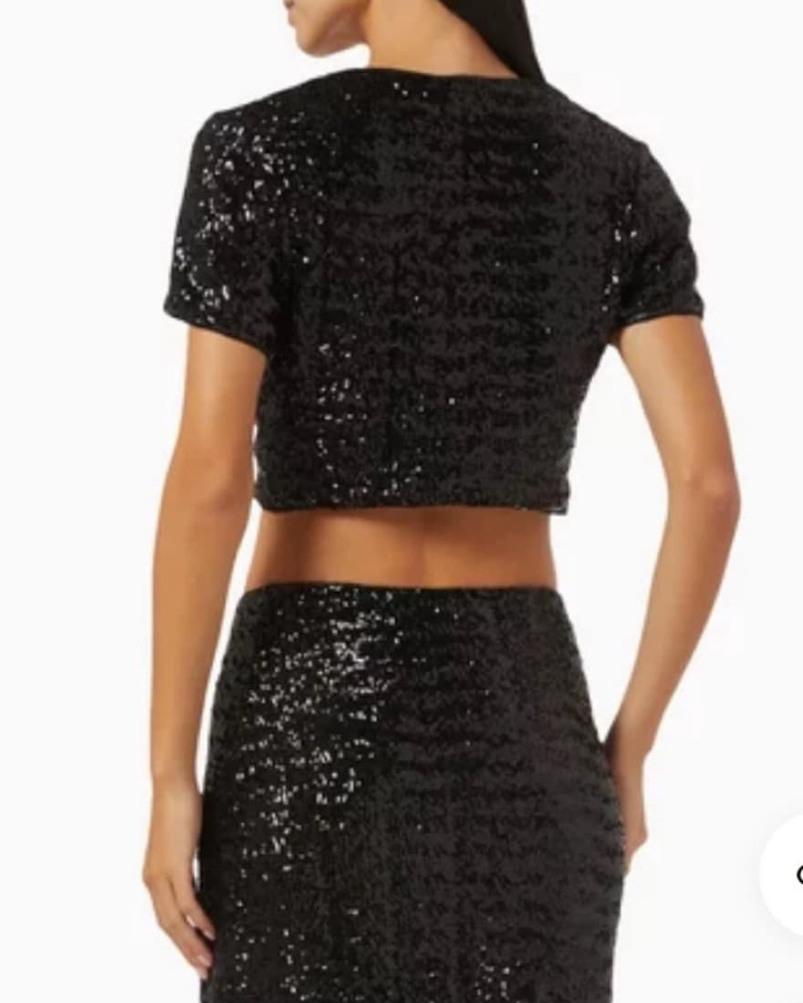 Oseree Pailettes Sequin Embellished Crop - Image 2