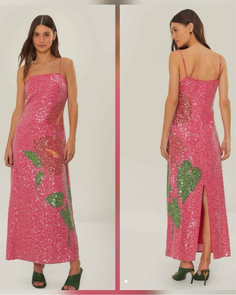 Farm Rio Sequined Anthurium Slip Maxi Dr - Image 1