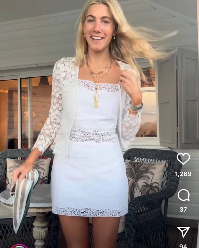 Apron Lace-Trim Mini Dress - Image 4