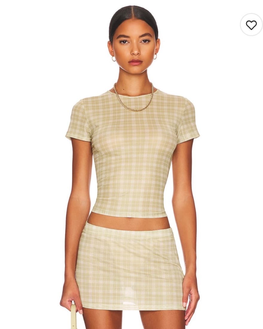 Miaou Sheer Baby Plaid Limon Tshirt - Image 1
