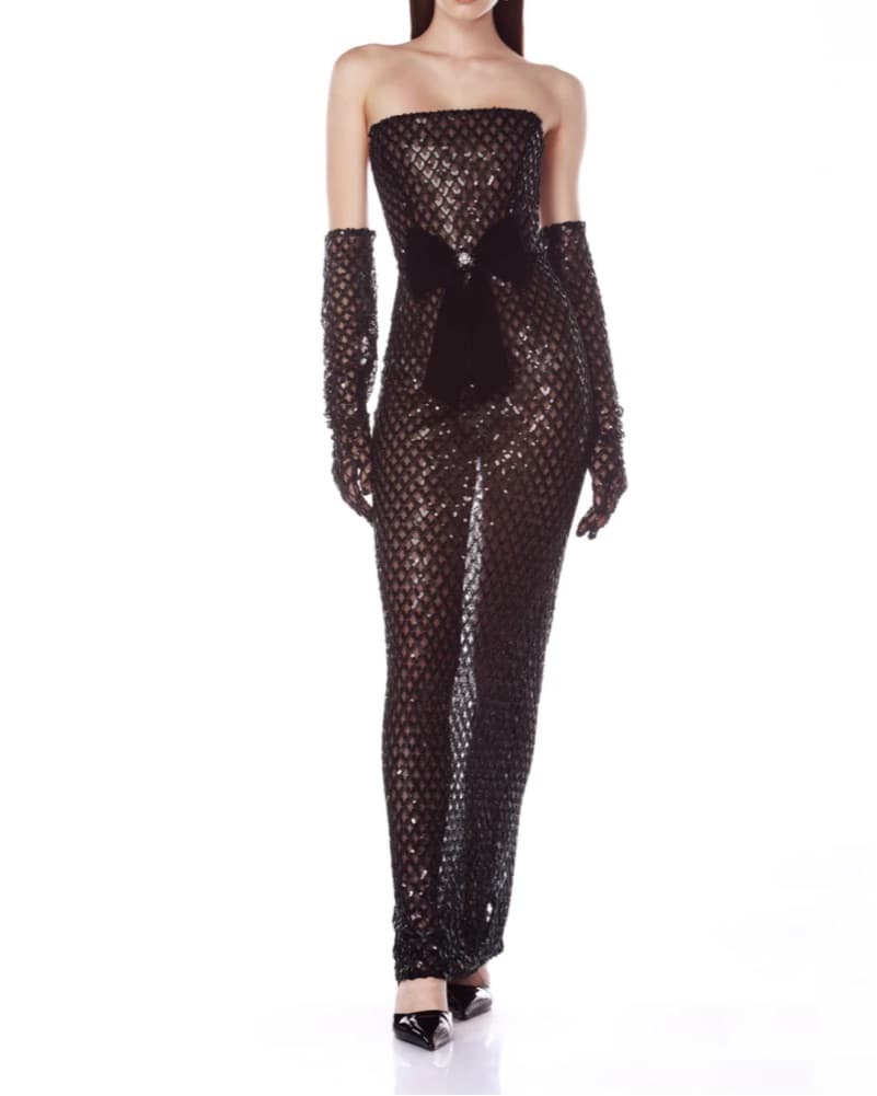 Glamorous Sequin Strapless Gown - Image 2