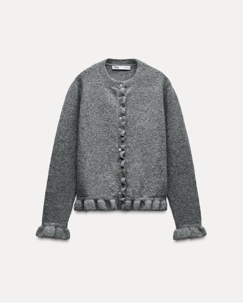 Viral Zara Ruffled Knit Cardigan - Image 4