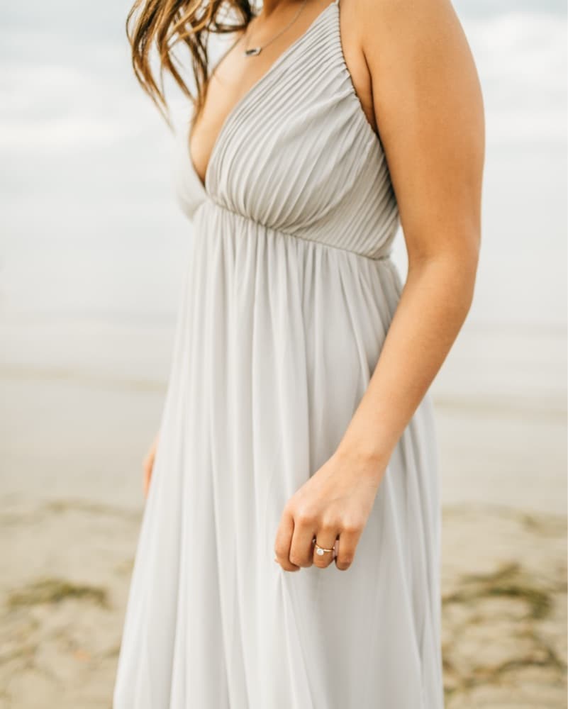 Grey Pleated Long Dress - Image 1