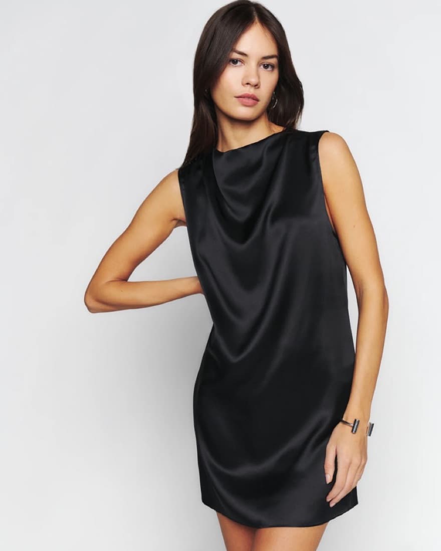 Reformation Serina Satin Mini Dress - Image 3