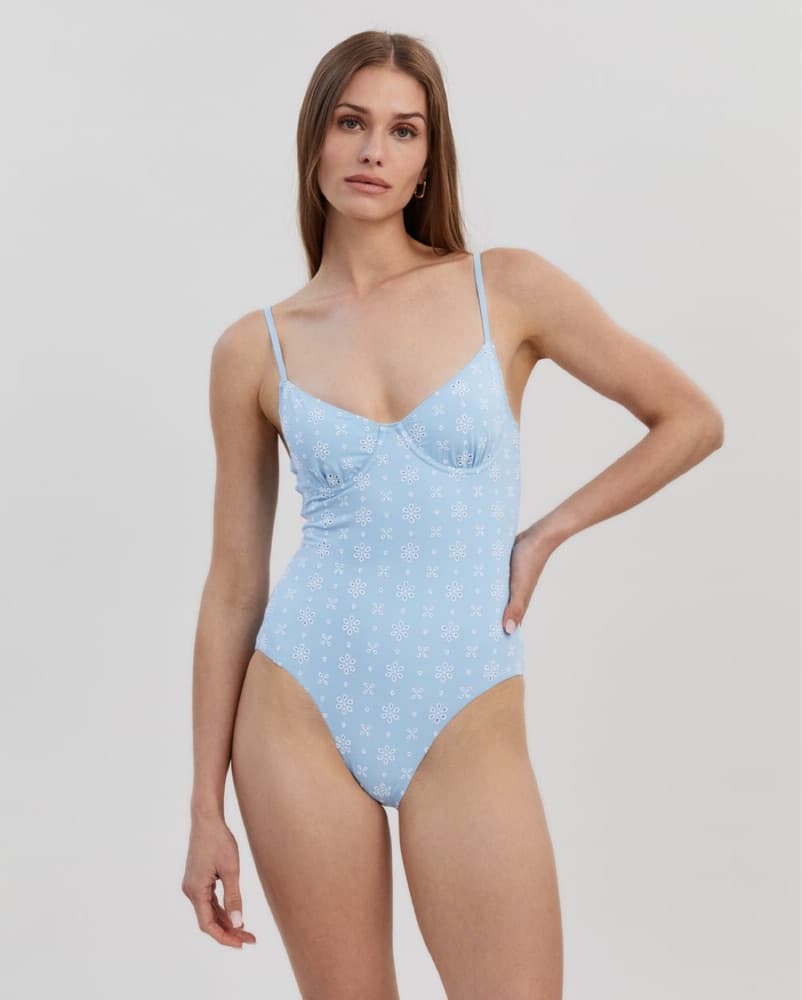 Eyelet Floral Swimsuit - Image 1