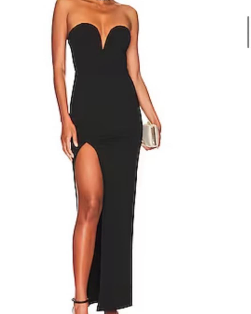 Glamorous Strapless Slit Gown - Image 1