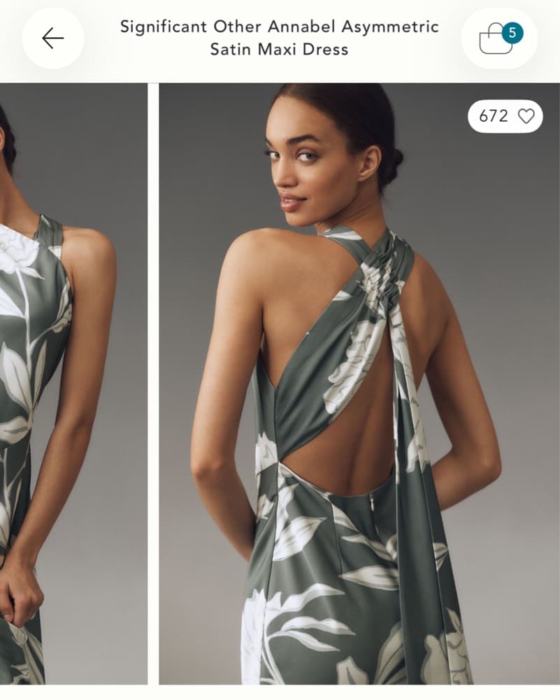 Significant Other Asymmetric Satin Maxi Dress - Image 2
