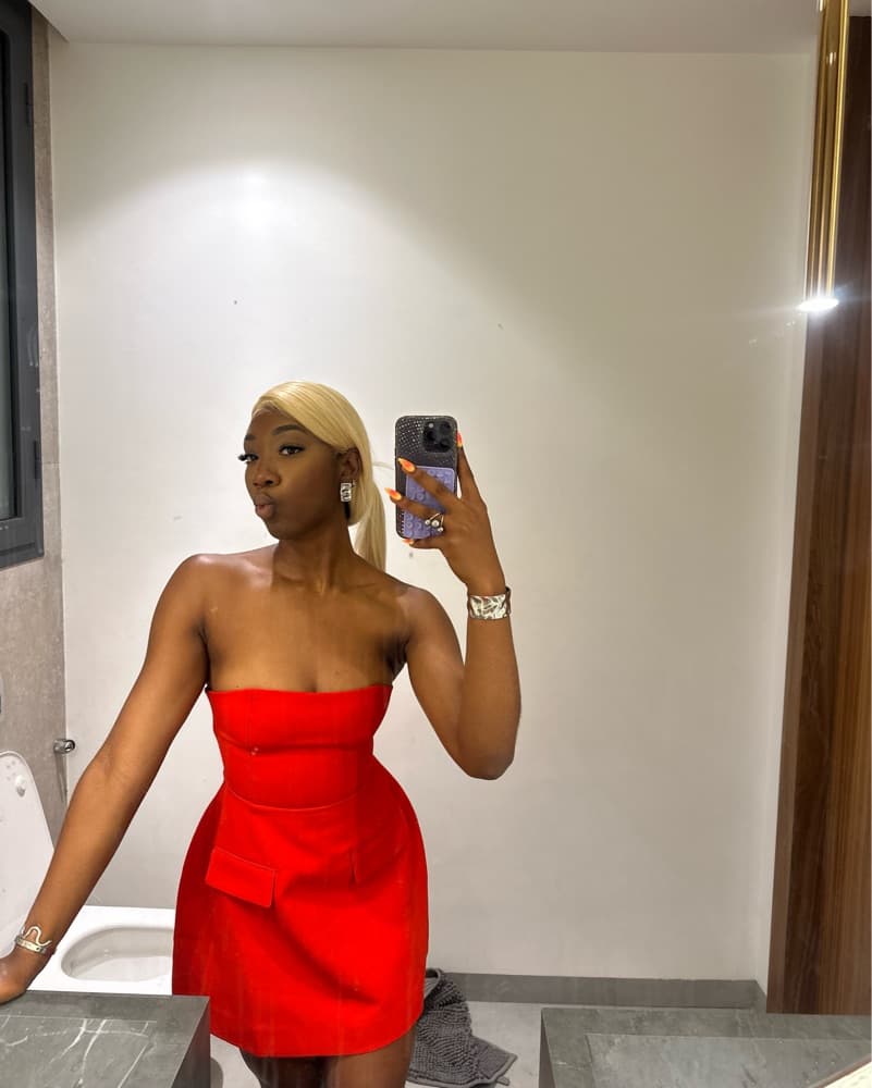 Odd Muse Red Strapless Dress - Image 2
