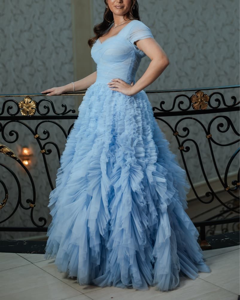 Blue Toule Gown - Image 2