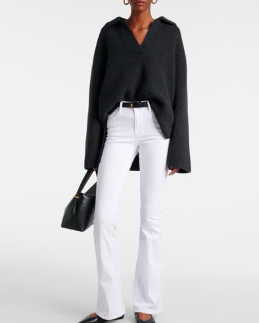 FRAME le high flare white jeans - Image 1
