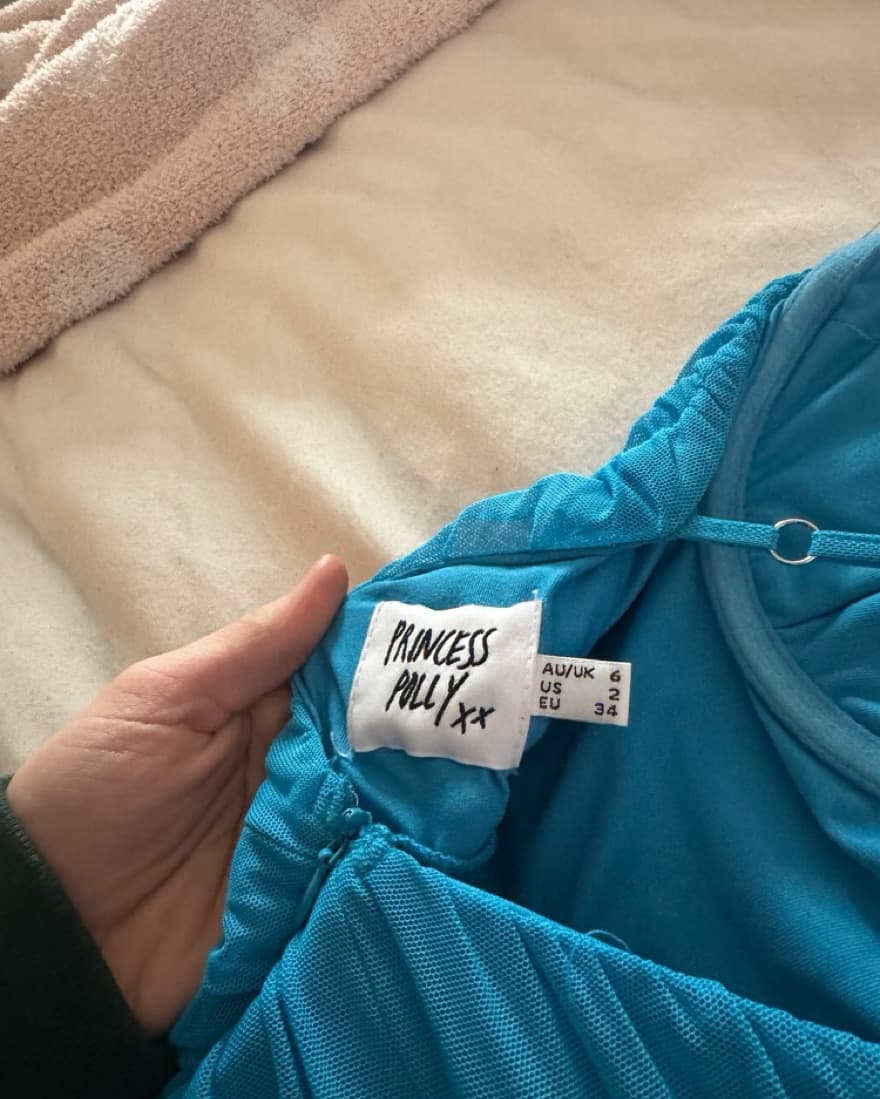 Vibrant Teal Ruched Cocktail Dress - Image 3