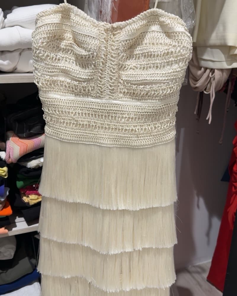 PatBo Crochet Fringe Mini Dress - Image 5
