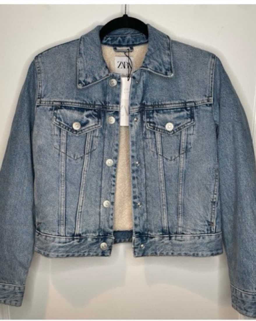 Zara Denim Jacket Button Up with Sherpa  - Image 1