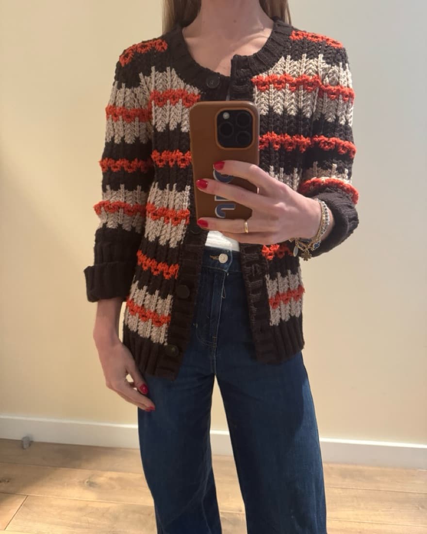 Vintage Chloe Cozy Knit Crochet Sweater - Image 1
