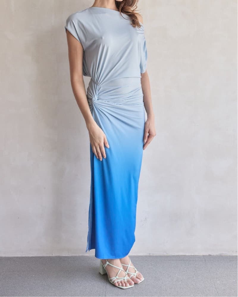 Baobab Waves 1-shoulder Ombré Maxi Dress - Image 2