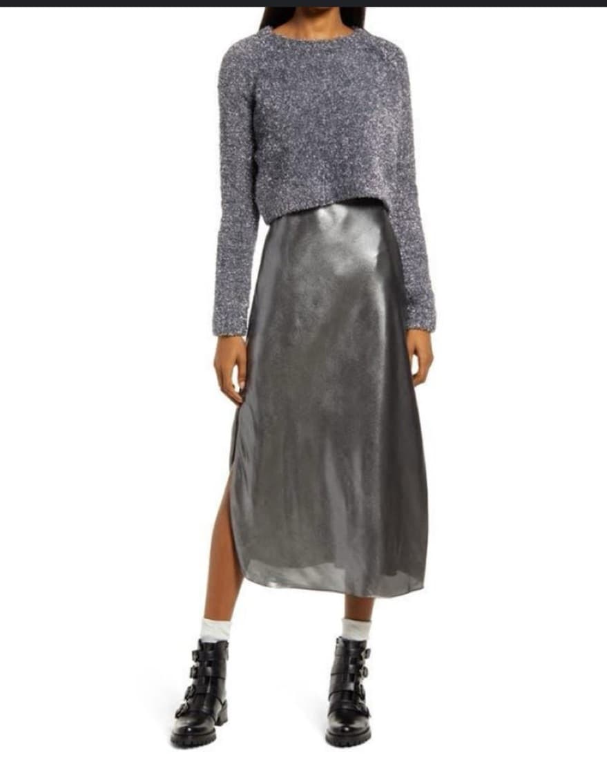 All Saints Rosetta Tinsel Slip Dress - Image 1