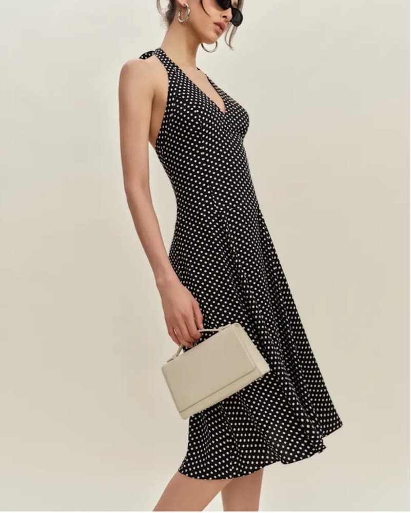 Reformation Sofia Dress Caviar Dot - Image 1