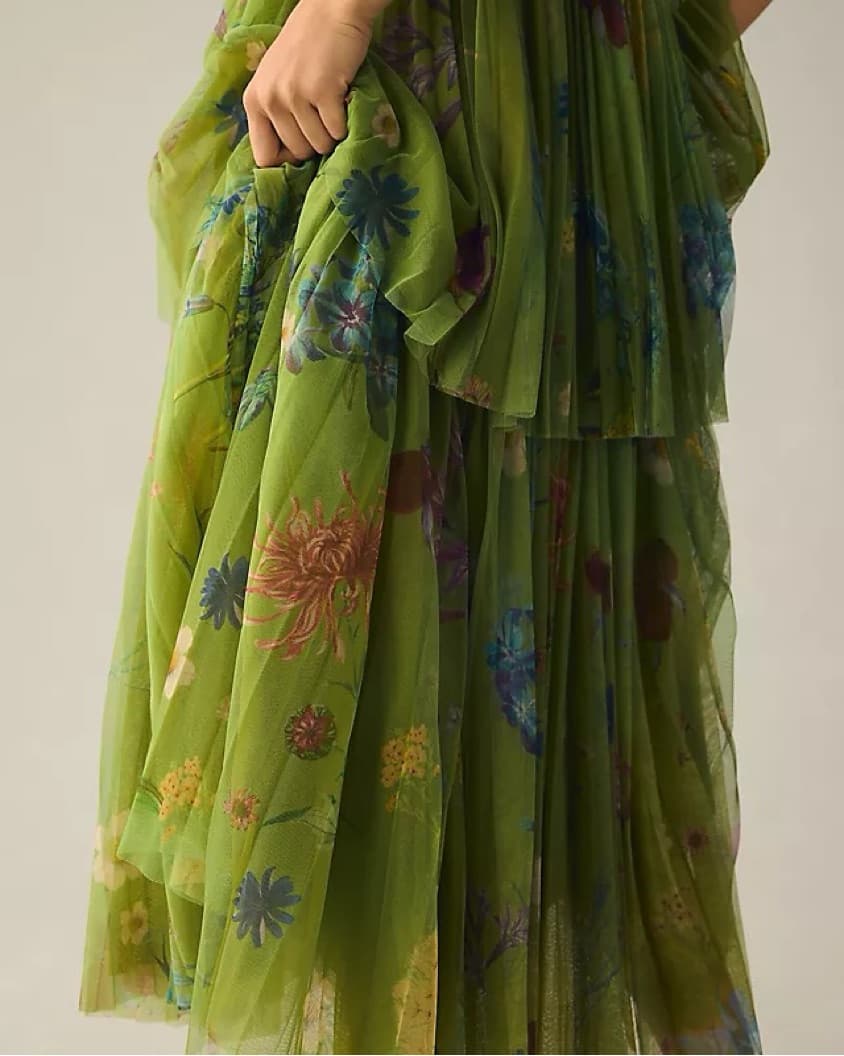 Enchanting Floral Pleated Dress - Image 5